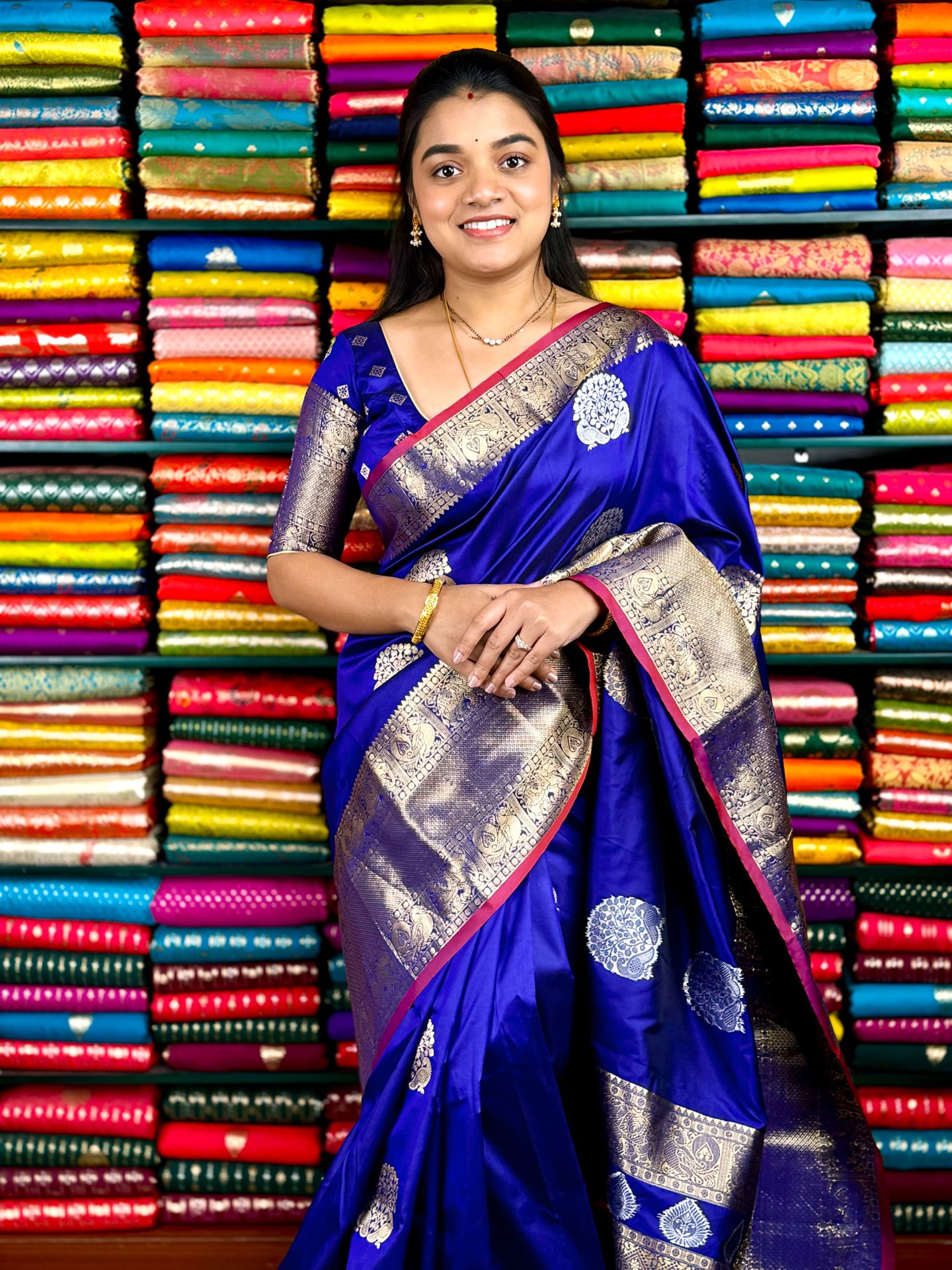 Fancy Pattu Kanchi Border Blue Saree