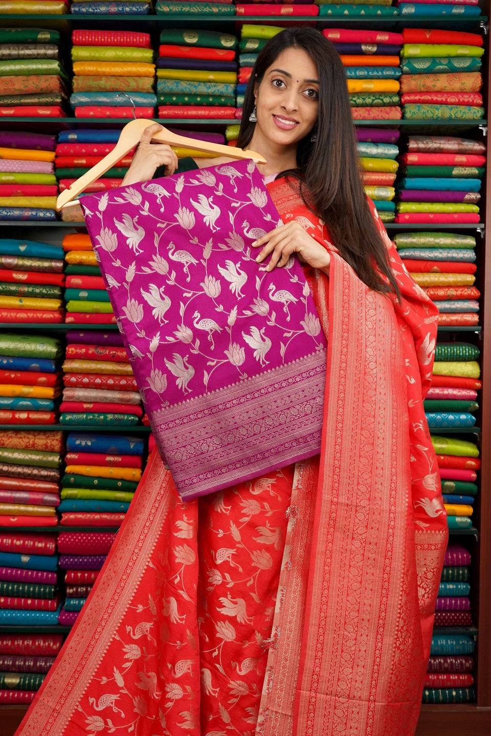 Matty Georgette All Over Design Magenta Saree