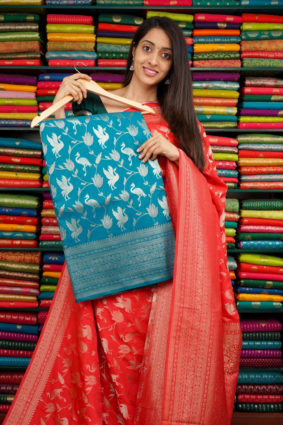 Matty Georgette All Over Design Rama Blue Saree