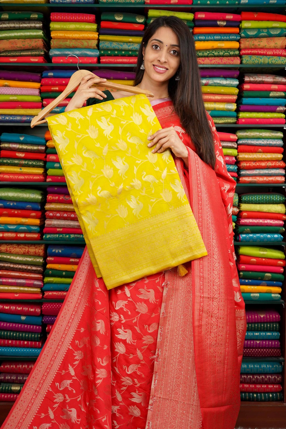 Matty Georgette All Over Design Golden Yellow Saree
