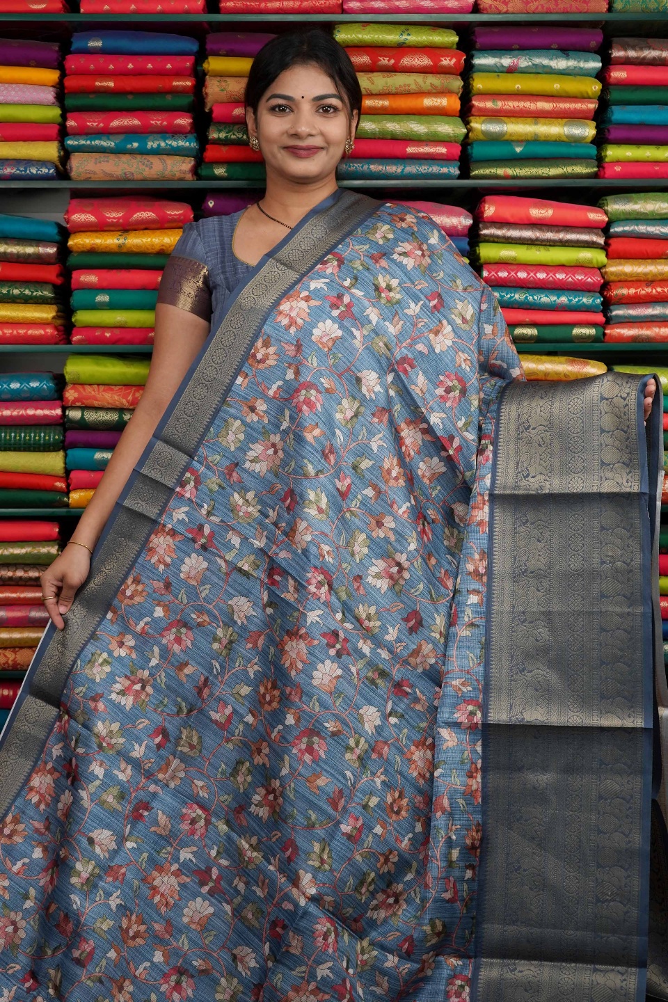 Kota Kanchi Border Light Blue Saree