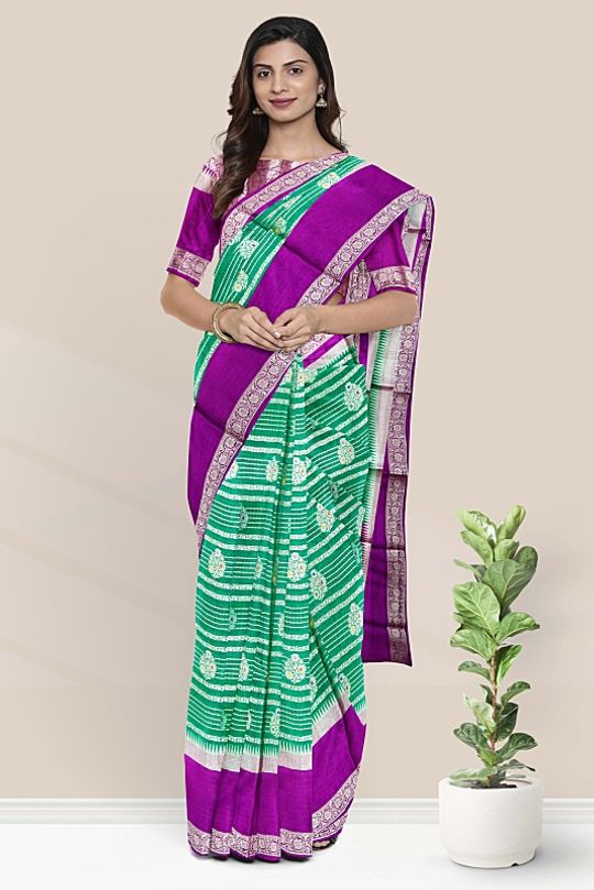 Buy Saree, Green Pink Saree, Silk Saree, Banarasi Saree, Stitched Blouse,  Designer Saree, Ready to Wear, Wedding Wear, Traditional Saree, RR-145  Online in India - Etsy