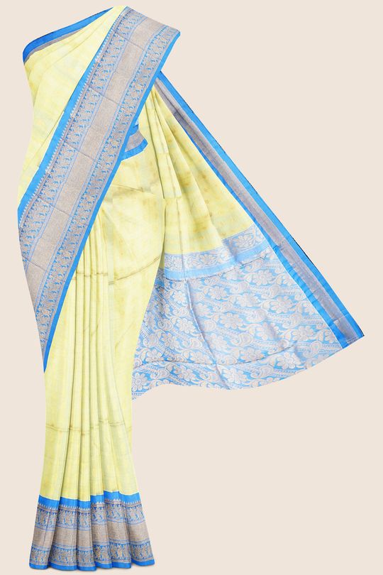 Sarees | Copper sulphate blue silk saree | Freeup