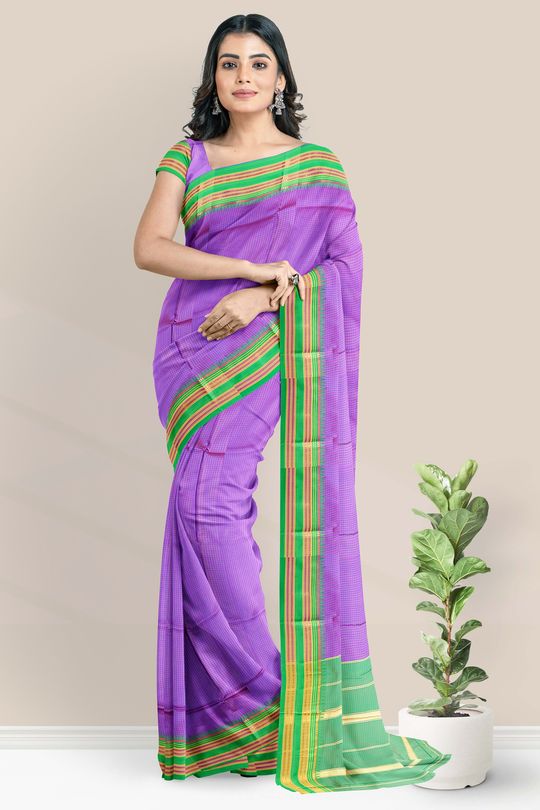 Brinjal Violet Handwoven Pure Silk Saree at best price in Chennai