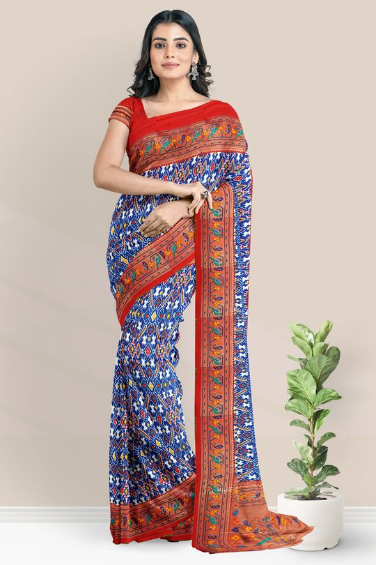 Buy MANSI Digital Print Bollywood Organza Red Sarees Online @ Best Price In  India | Flipkart.com