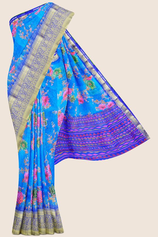 Buy Shreyasee Handloom Women's Silk Saree (Copper Sulphate Blue) at  Amazon.in