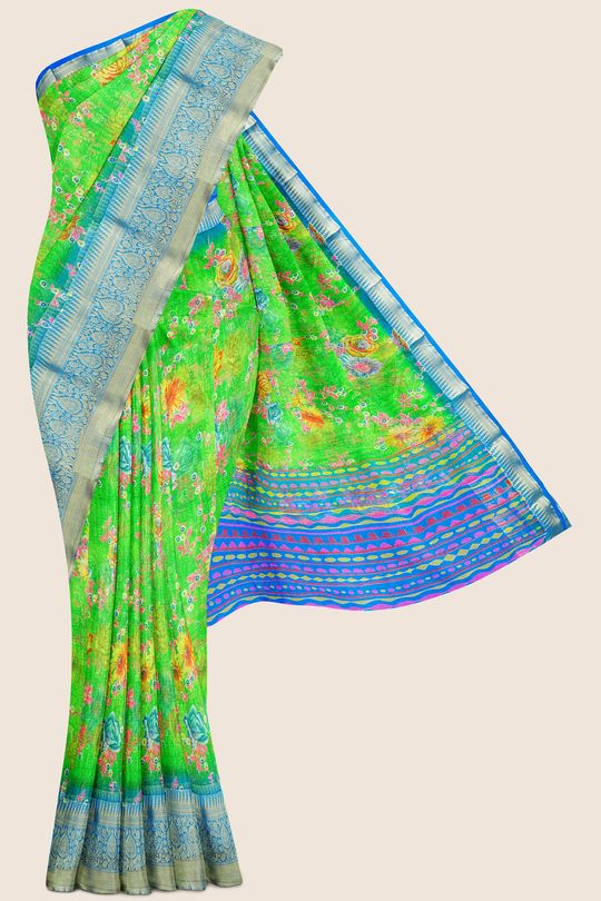 Copper Sulphate Blue Pure Sik Paithani with Pink Zari Triple Muniya Bo –  SarayuExclusive