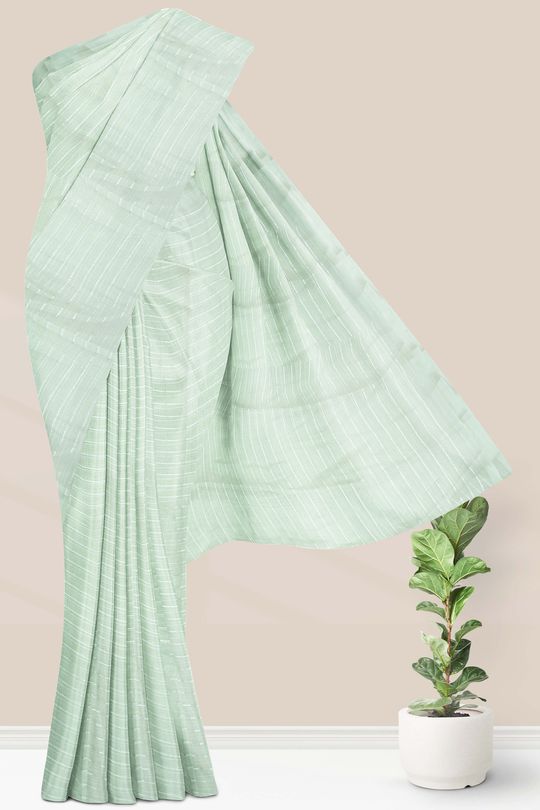 Chiffon Designer Blouse Green Saree