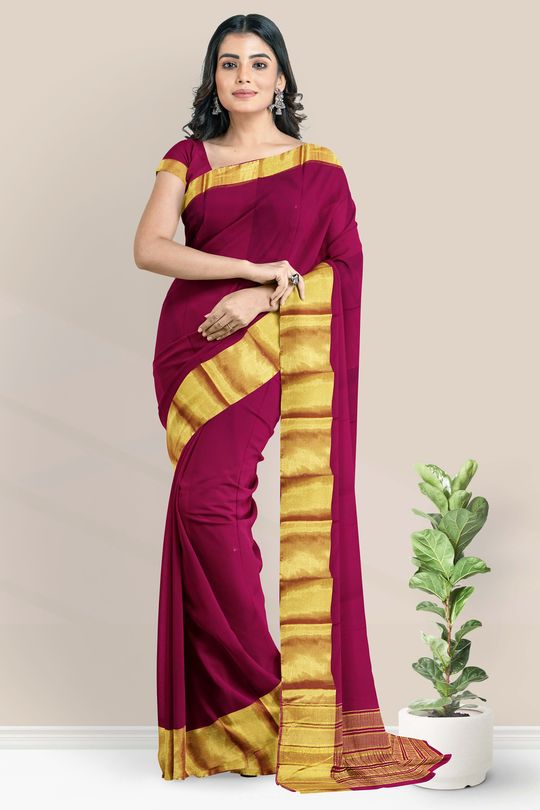 Buy KK FASHION Woven, Self Design Bollywood Art Silk, Georgette Purple  Sarees Online @ Best Price In India | Flipkart.com