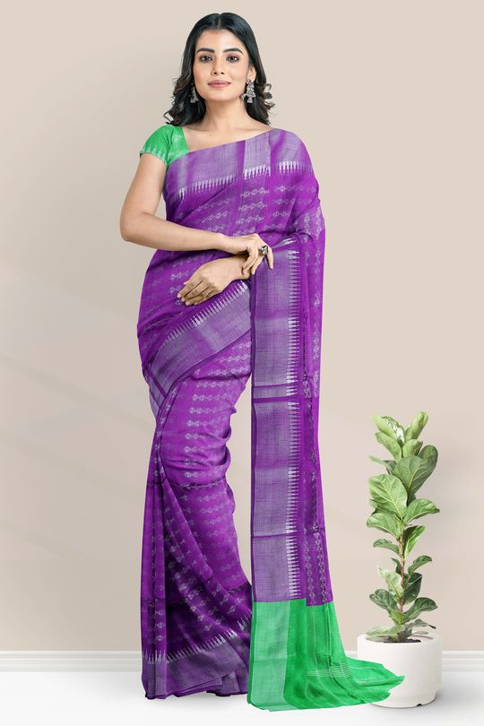 Buy Dual Tone Self Coloured Khadi Cotton Saree Online – Putul's Fashion