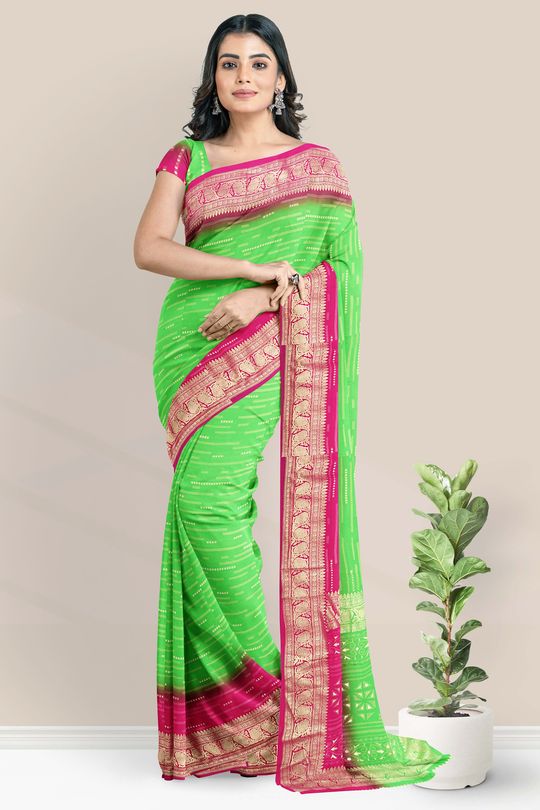 Pink Banarasi silk Zari work Readymade Gown