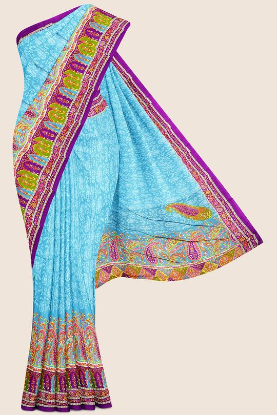 Summer Special Meena Cotton Blue And Pink Saree