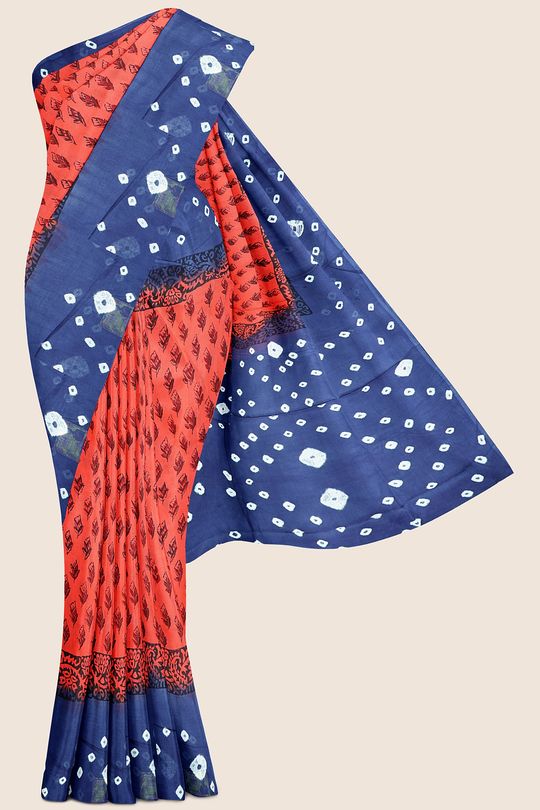 Summer Special Meena Cotton Light Red And Gray Saree