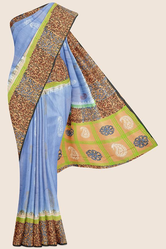 Summer Special Meena Cotton Gray And Wheat Saree