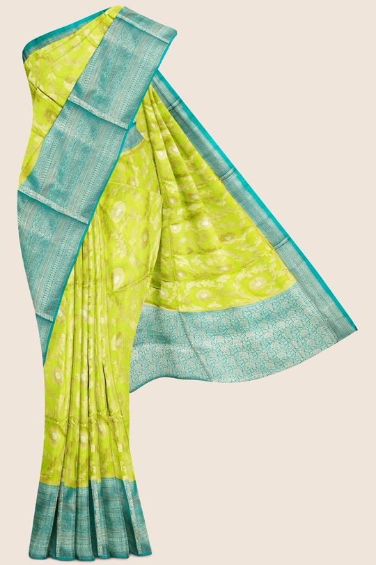 Fancy Silk All Over Parrot Green And raama Green Saree