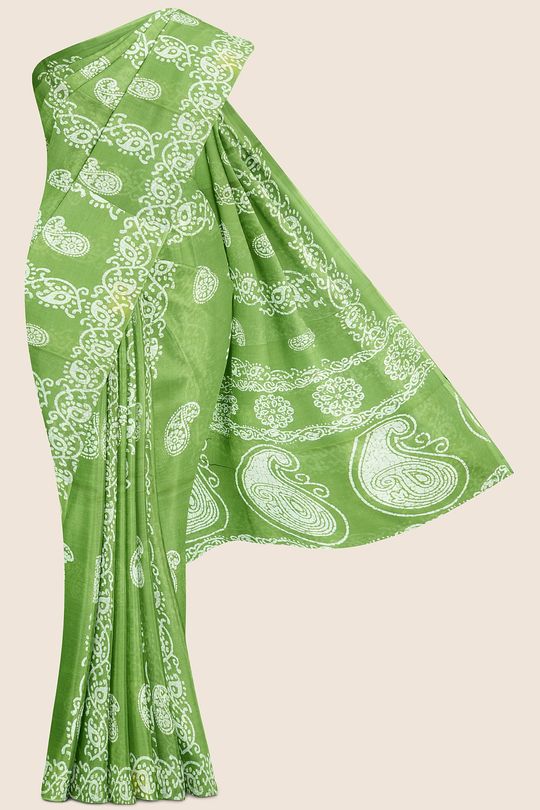 Summer Printed Cotton Green Saree