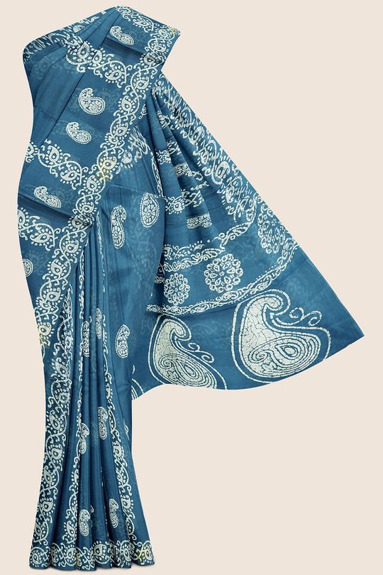 Summer Printed Cotton Blue Saree