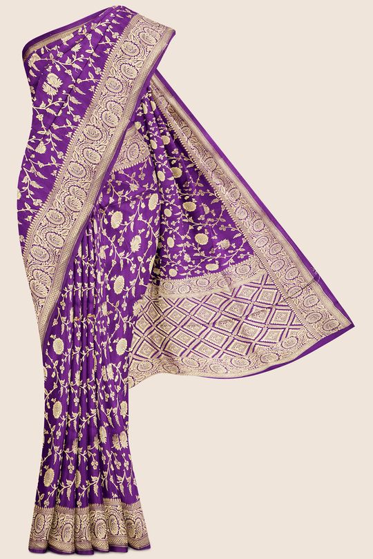 Katan Silk All over Purple Saree