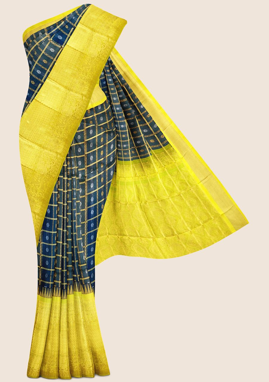 Lemon Yellow color modal Silk With Silver Zari Weaving Sari With Match –  Bahuji - Online Fashion & Lifestyle Store