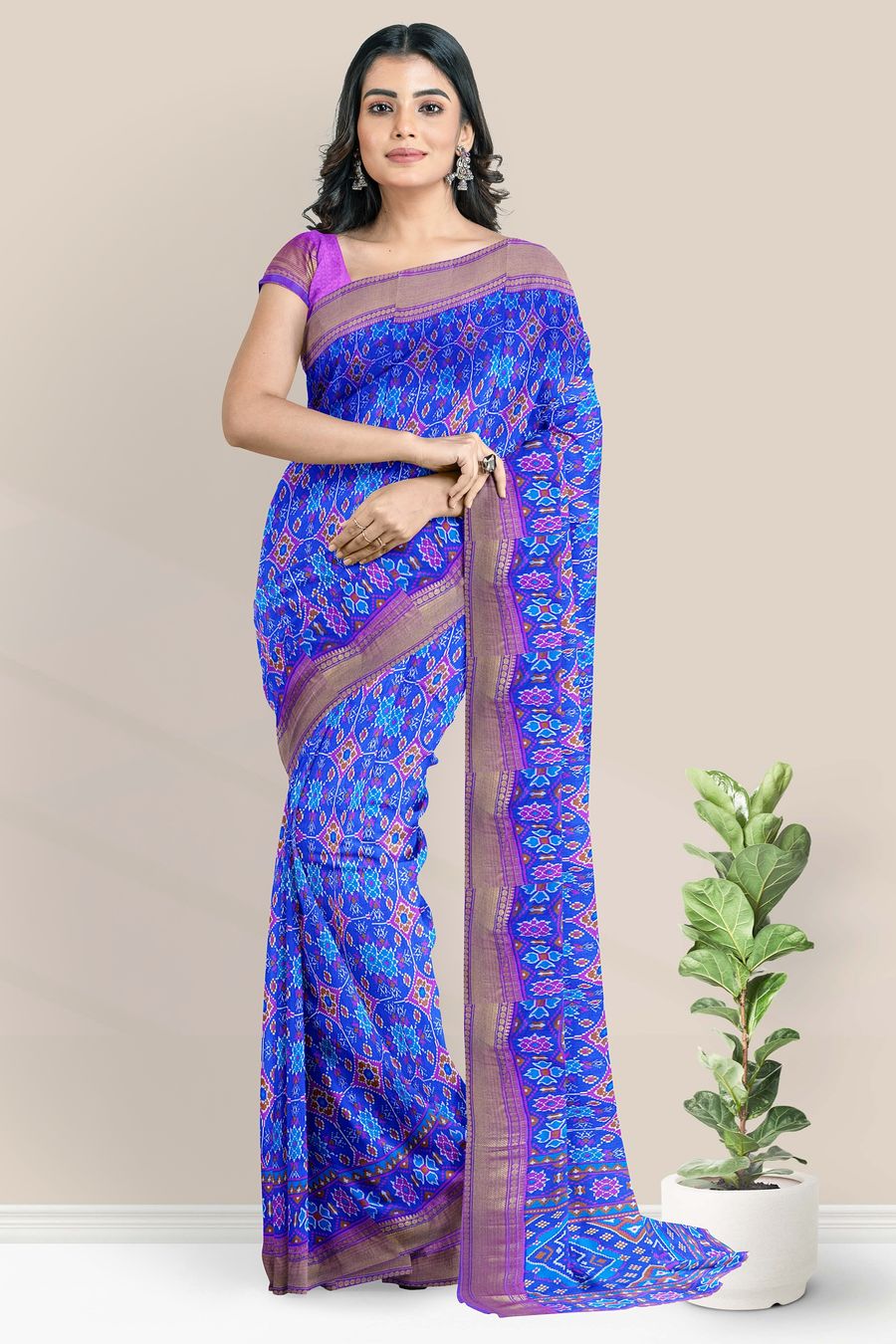 Fugacious Royal Blue Soft Silk Saree With Palimpsest Blouse Piece –  LajreeDesigner