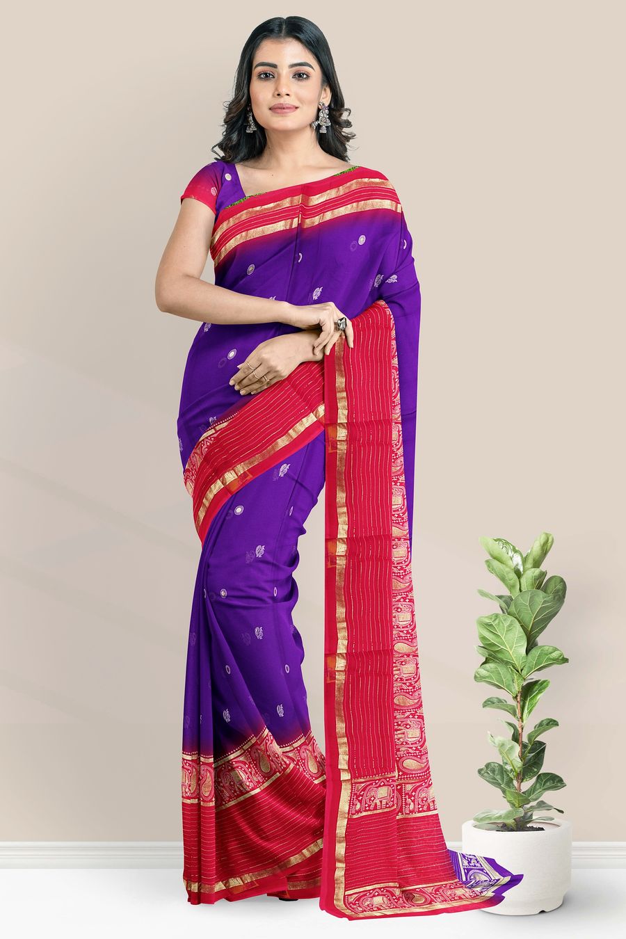 Pink With Purple Color Soft Silk Saree – vastracloth