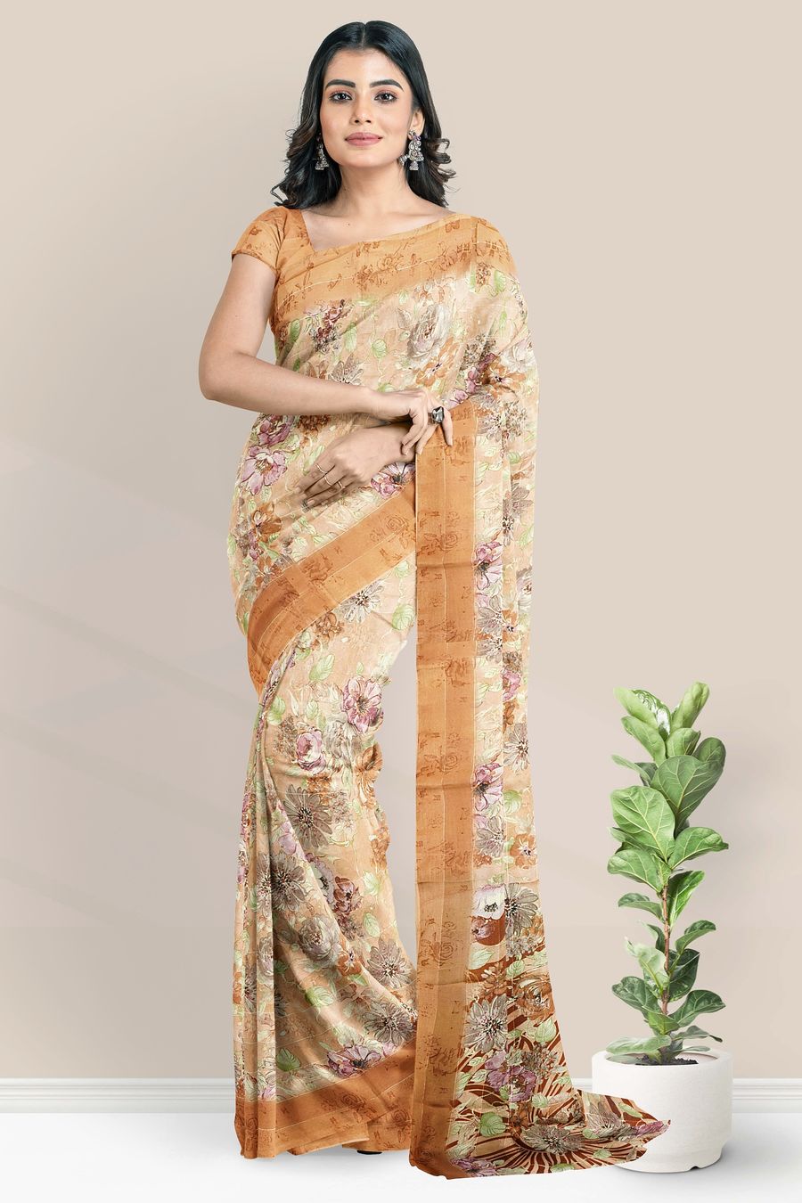 Dark Green Jute Cotton Saree – Palam Silks