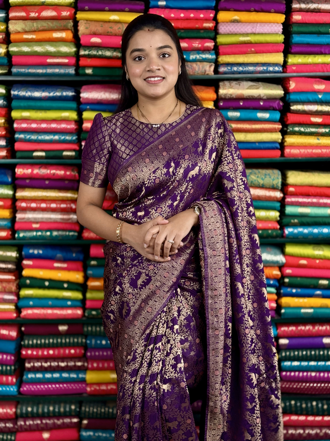 Viscose Silk AllOver Purple Saree
