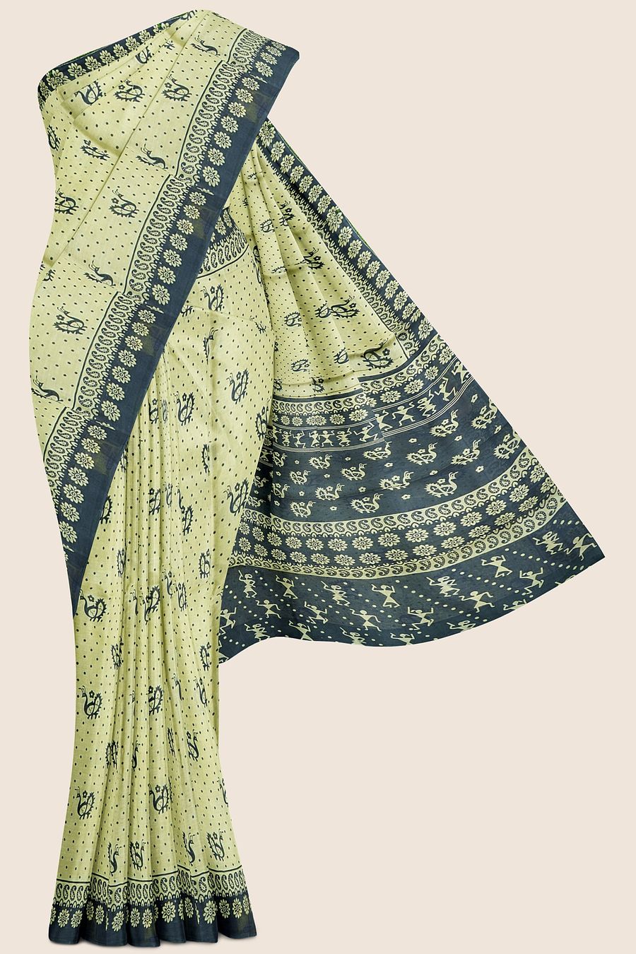 Summer Printed Cotton Green Saree