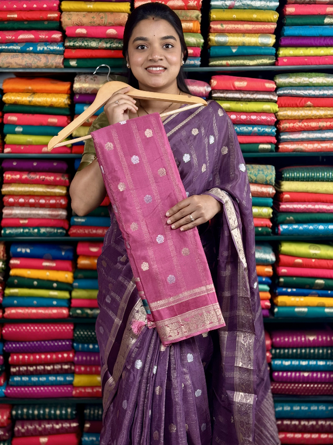 Georgette Crepe Solver And Antique Butta Pink And TeelBlue Saree