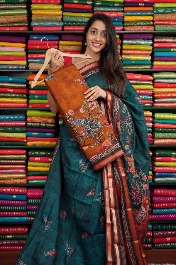 Soft Mangalagiri Silk Digital Print Mustard And Maroon Saree