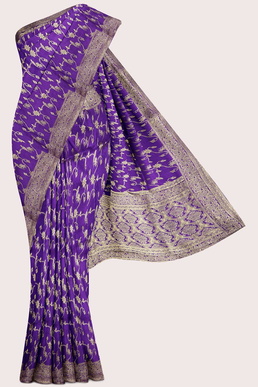 Mashru Silk Full Jal Design Dark Purple Saree