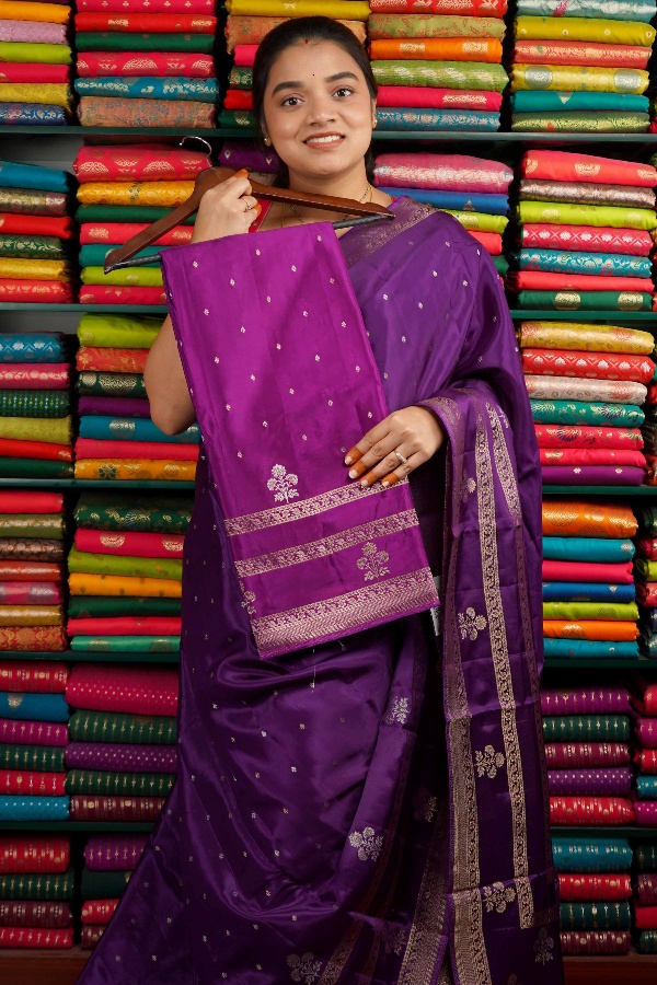 Matka Crepe Gap Border Dark Wine Saree